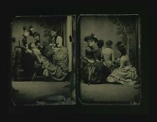RARE Lot Unusual Tintypes Girls / Women Playing Dentist + Back Turned to Camera picture