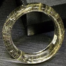 54mm A++ Natural Gold Rutilated Hair Quartz Crystal Woman Bracelet Decor gift picture