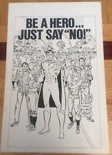 1980's Don Heck Be A Hero Just Say No DC Public Service Ad Original Artwork picture