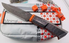 Half Face Blades x Sodaro Knives Collab Carbon Fiber Orange Micarta 1 Of 5 picture