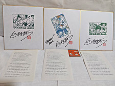 Akira Toriyama Signed Shikishi 3pc Set Dragon Ball W/Bird Studio Letter picture