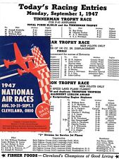1947 NATIONAL AIR RACES FOLD OUT ADV BROCHURE. MAP, 3 DAYS RACING ENTRY , LABEL picture