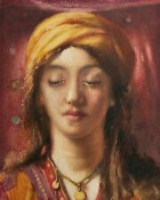 CHARLES A. HADFIELD - Framed Orientalist Portrait Painting - U.K. - Circa 1911 picture