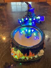 BATTERY OPERATED LIGHTED WITCH W/MIRRORED CAULDRON HALLOWEEN picture