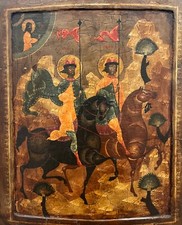 A Rare and Important 17th c Russian Icon of Princes Boris & Gleb, Pskov School picture