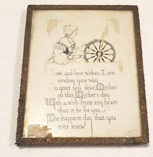 Antique VTG Gold Tone Metal Frame Glass Mothers Day Picture Poem Saying 5
