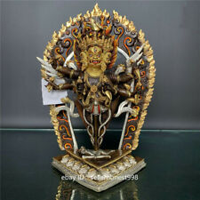Nepal Tibet Vajrakila Black Hayagriva Protector Buddha Bronze silver Statue 28cm picture