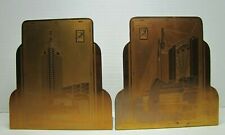 1930s CHICAGO WORLDS FAIR CENTURY OF PROGRESS Bookends HALL SCIENCE TRAVEL BLDG picture