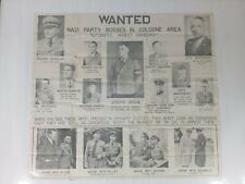 Original World War Two German Party Bosses Wanted In Cologne Area Wanted Poster picture