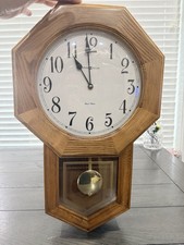 Howard Miller Elliott Model 625-242 Chiming School House Wall Clock Tested EUC picture