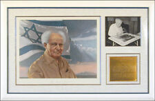 DAVID BEN-GURION (ISRAEL) - PRINTED ART SIGNED IN PENCIL picture