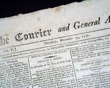 Very Rare SHORT LIVED 18th Century Boston MA Lasted But 10 Issues 1796 Newspaper picture