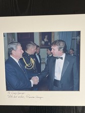 Ronald Reagan President Signed Photo Mat Autograph Donald Trump Politics picture