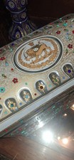 Vintage Italian Crystal Jewelry Box  With Semi Precious Stones picture