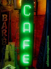 Vintage 1940’s Vertical 2-Sided CAFE NEON SIGN  / Antique collectable ORIGINAL picture