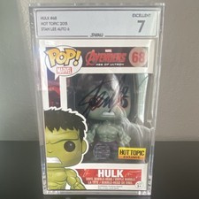 Funko Pop Marvel Hulk #68 Hot Topic Exclusive Stan Lee Auto VGGS Grade 70 picture