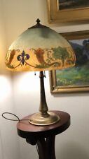 Handel Arts Crafts Reverse Painted Glass Lamp Antique Pairpoint Tiffany Studios picture