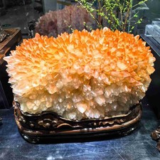 156LB Top Natural Red Calcite Quartz Cluster Mineral Reiki Crystal Collect decor picture