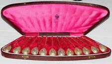 Antique Imperial Russ Faberge Tea Spoons Gild Silver 12 Pieces Set in Box c1890 picture