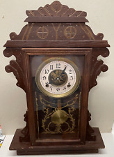 Antique Hand Made Gingerbread? Kitchen? Clock Folk Art Works Primitive Decor picture