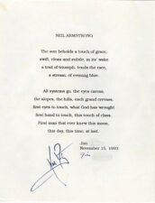 ***AUTOGRAPHED NEIL ARMSTRONG POEM AND WSS PHOTO picture