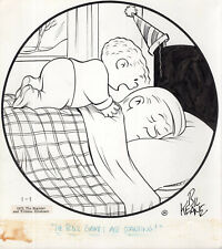 BIL KEANE SIGNED ORIGINAL ART DAILY 1972    RARE   NEW YEARS DAY   FAMILY CIRCUS picture