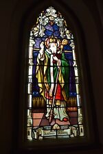 + Fine Older Stained Glass Church Window of St. Patrick (#21) chalice co. picture