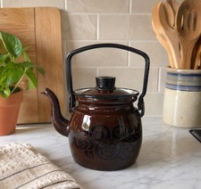 VTG GREEN Enamel Primavera Finel Arabia Teapot Kettle 0.6L Kaj Franck FINLAND picture