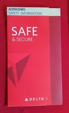 DELTA AIRLINES A-319 AIR SAFETY CARD picture