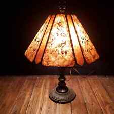 Antique HA Best Lamp Company NO 30 1920s Table Lamp Mica Shade Amethyst Glass picture