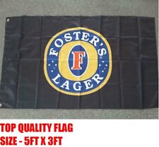 FLAG 5FT X 3FT FOSTER'S LAGER BEER MANCAVE BAR GARAGE LOUNGE WALL HANG FLY WORK picture