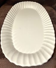 Italian 24 inch Elegant Serving Platter All White Fine Porcelain. A+ picture