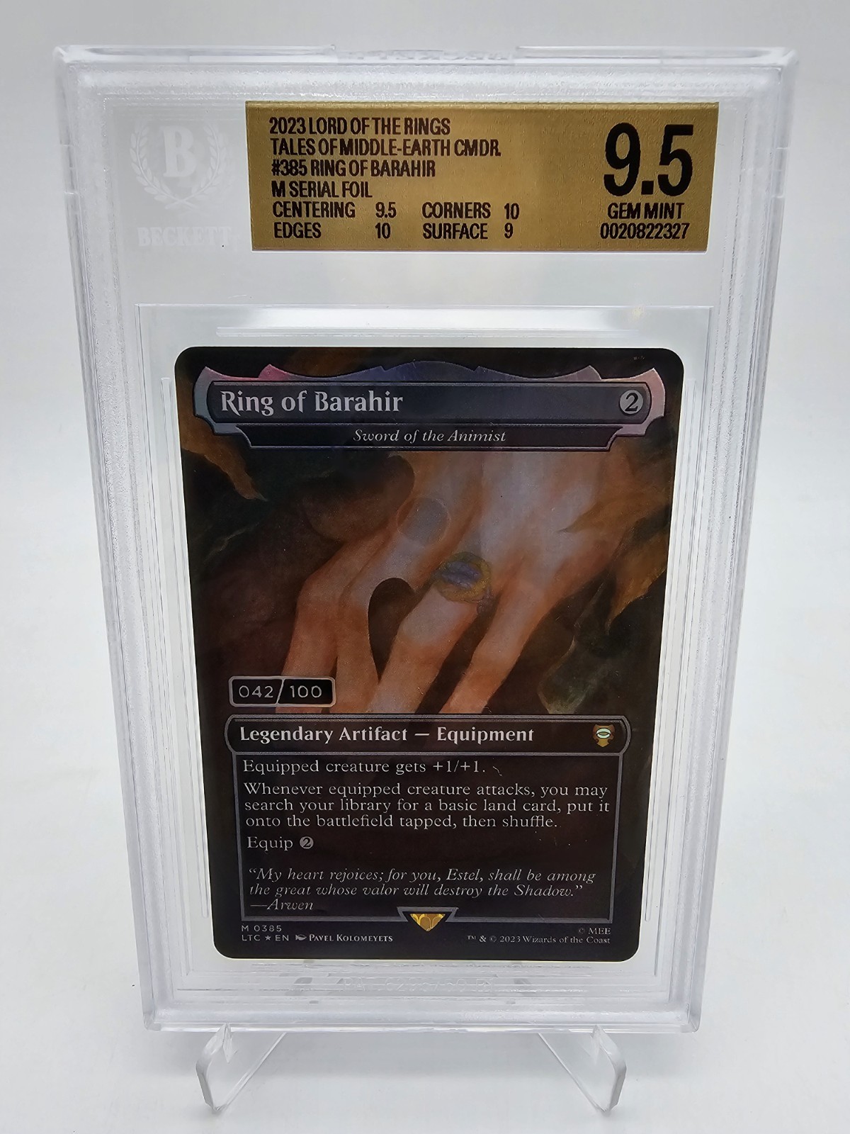 BGS 9.5 MTG LOTR Ring of Barahir Sword of the Animist Serial Numbered 042/100
