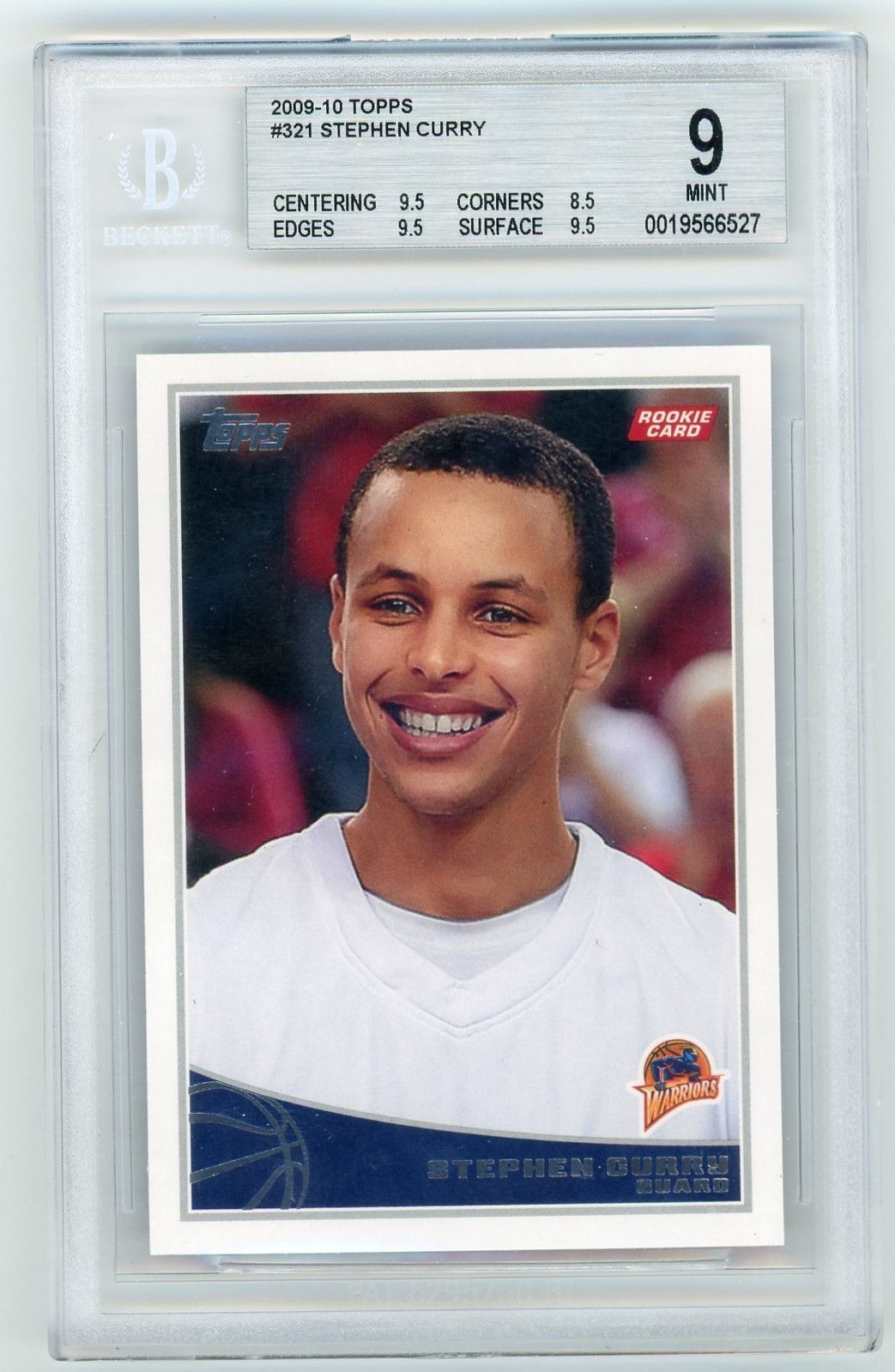 2009-10 Topps Stephen Curry Rookie BGS 9 No. 321 3-9.5 subs .5 away from 9.5 2009-10 Topps Stephen Curry Rookie BGS 9 No. 321 3-9.5 subs .5 away from 9.5