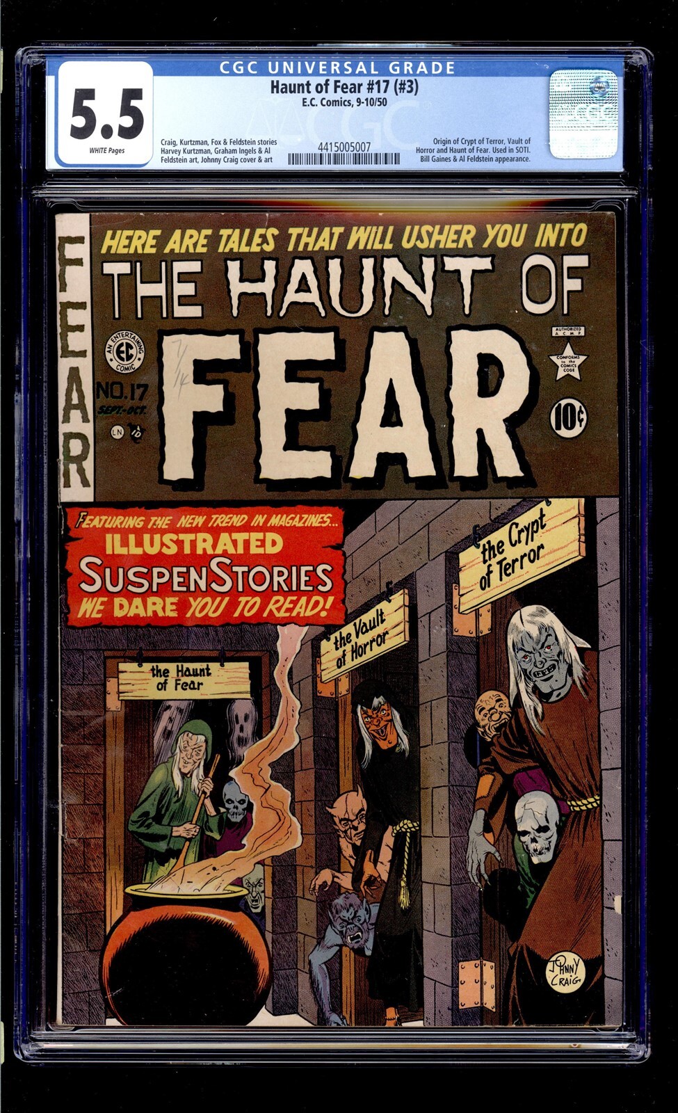 Haunt of Fear #17 (#3) 1950 CGC 5.5 FN- White High Definition Scans** Haunt of Fear #17 (#3) 1950 CGC 5.5 FN- White High Definition Scans**