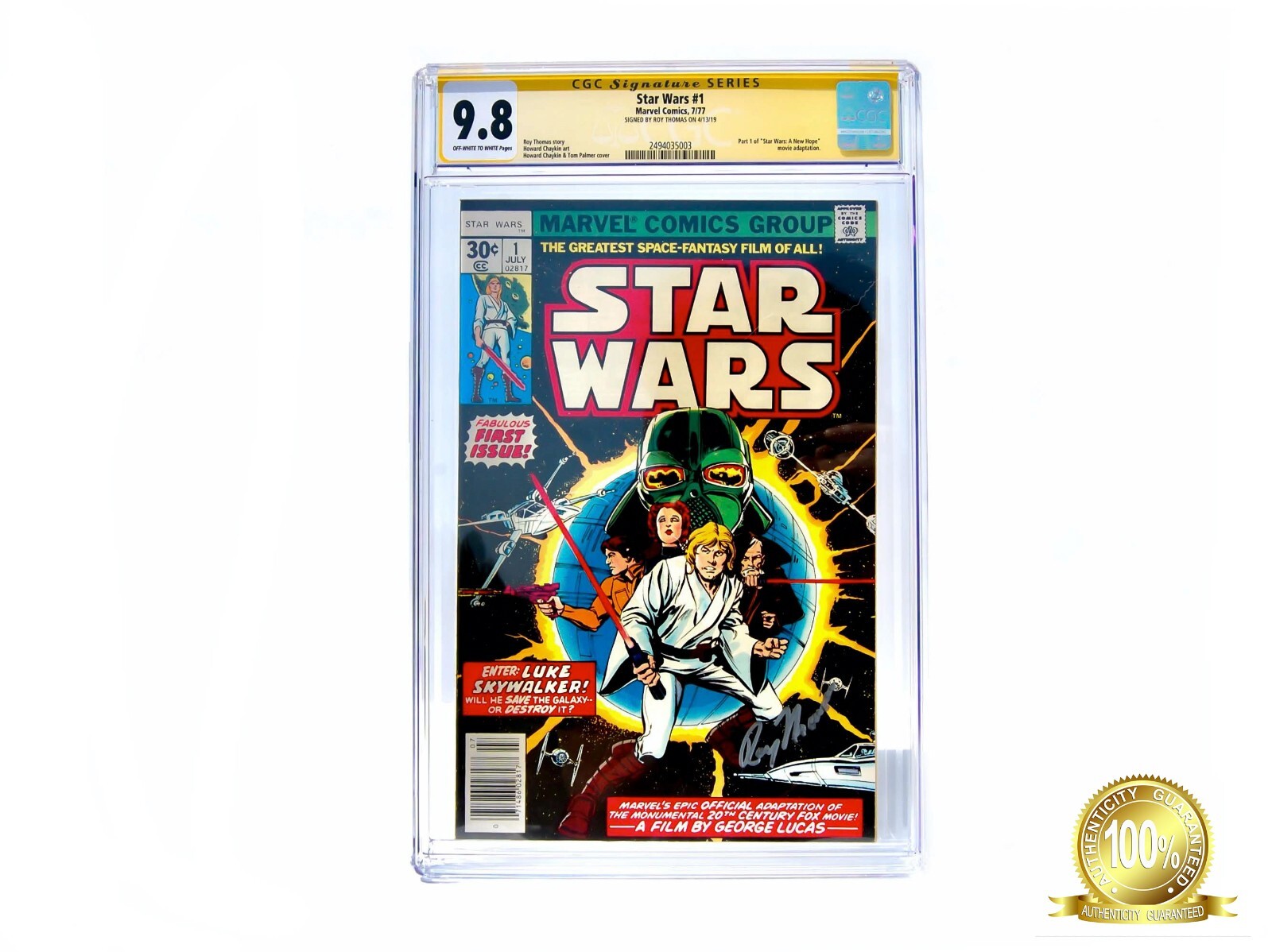 1977 STAR WARS #1 CGC-SS 9.8 SIGNED BY ROY THOMAS NICE SEE 1977 STAR WARS #1 CGC-SS 9.8 SIGNED BY ROY THOMAS NICE SEE