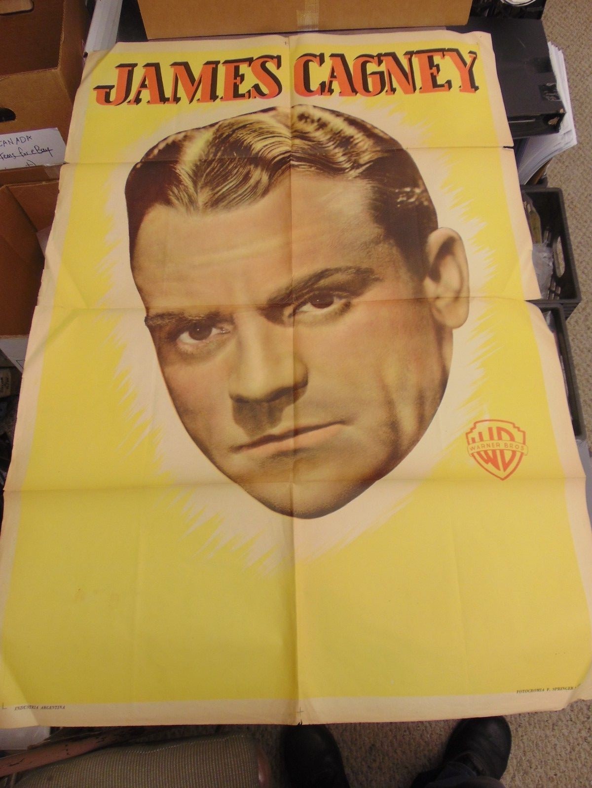 James Cagney Stock Warner Bros 1930's Argentinian 1-Sheet Movie Poster N2495