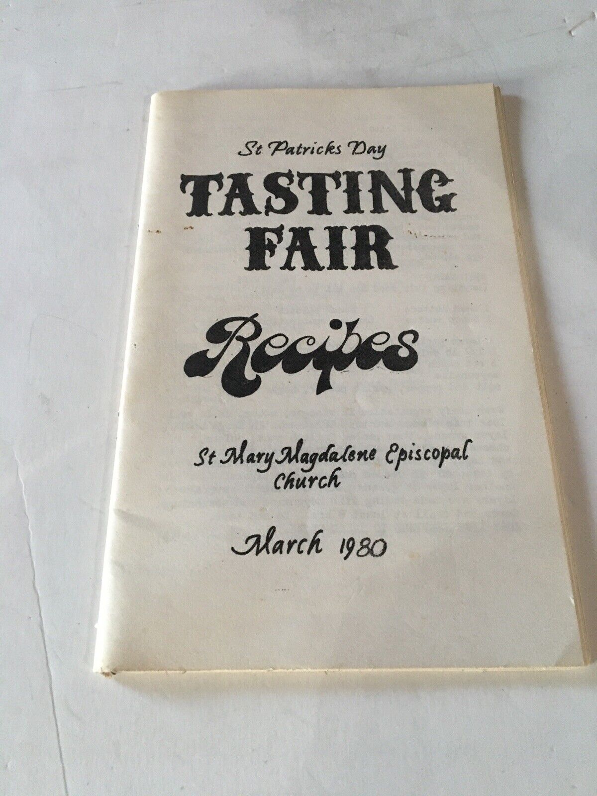 Vintage Paperback Cookbook St Patricks Day St Mary Magdalene Episcopal Church