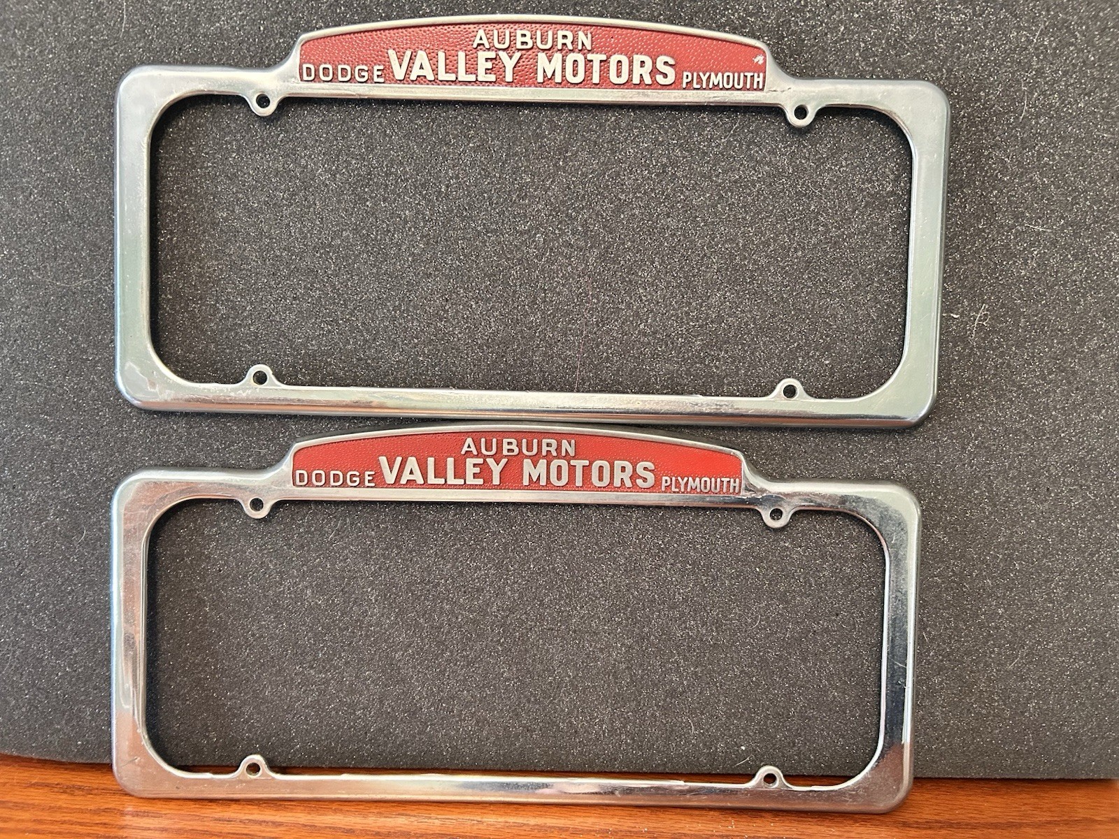 Vintage License Plate Frame Pair Dodge Plymouth Auburn Long Plates 1930’s - 40’s