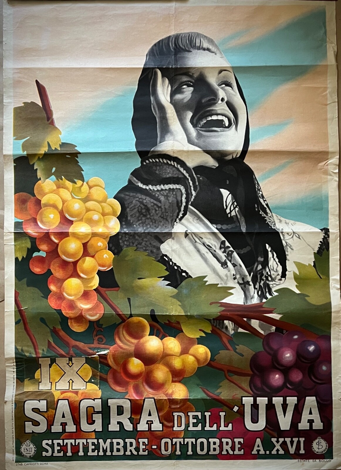 Ix Festival of The 'Uva-Manifesto Affiche -gym Sett. Ott.a.xvi-c.a. 1937-