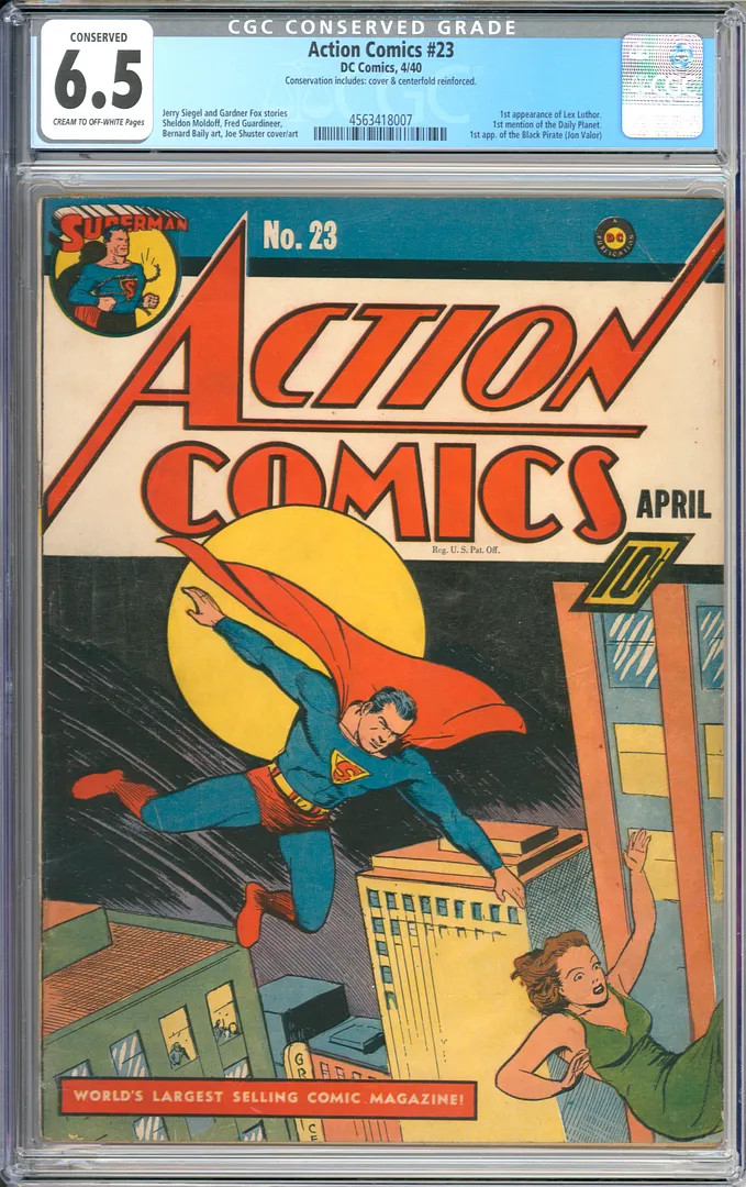 Action Comics #23 (Conserved) 1st App. Lex Luthor Superman DC 1940 CGC 6.5 Action Comics #23 (Conserved) 1st App. Lex Luthor Superman DC 1940 CGC 6.5