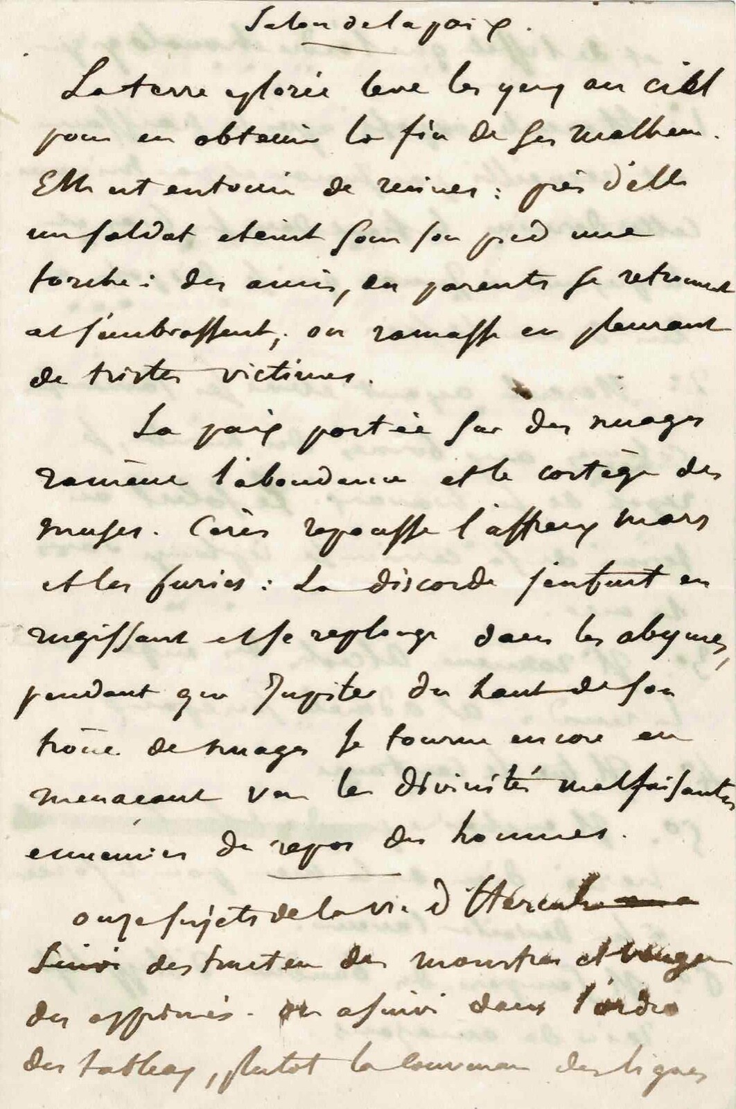 Eugène Delacroix - Autograph Manuscript. Salon de la Paix. 3 p. on his work. Eugène Delacroix - Autograph Manuscript. Salon de la Paix. 3 p. on his work.