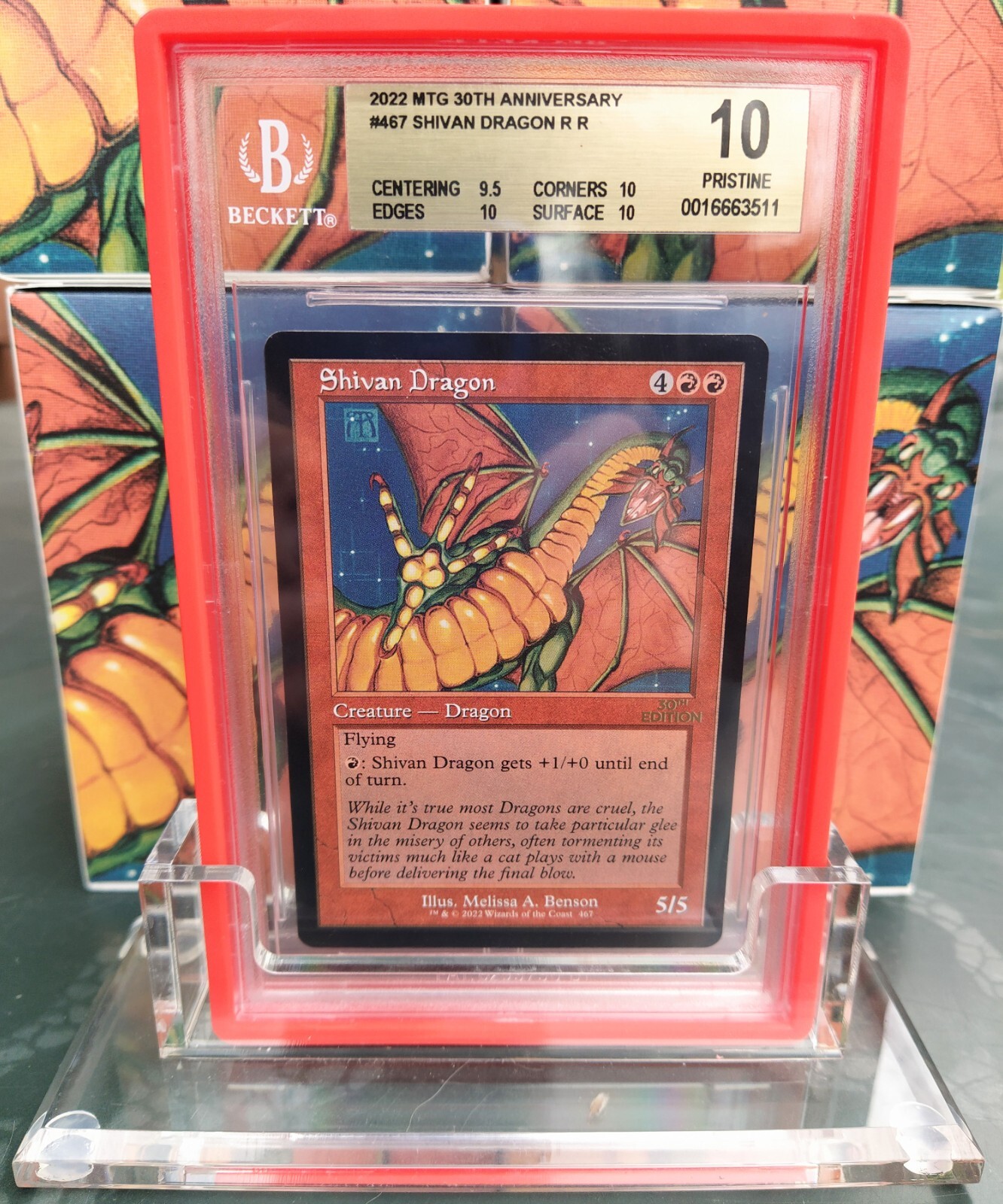 BGS 10 Magic SHIVAN DRAGON Retro Frame 30TH ANNIVERSARY Edition POP1 Beckett MTG BGS 10 Magic SHIVAN DRAGON Retro Frame 30TH ANNIVERSARY Edition POP1 Beckett MTG