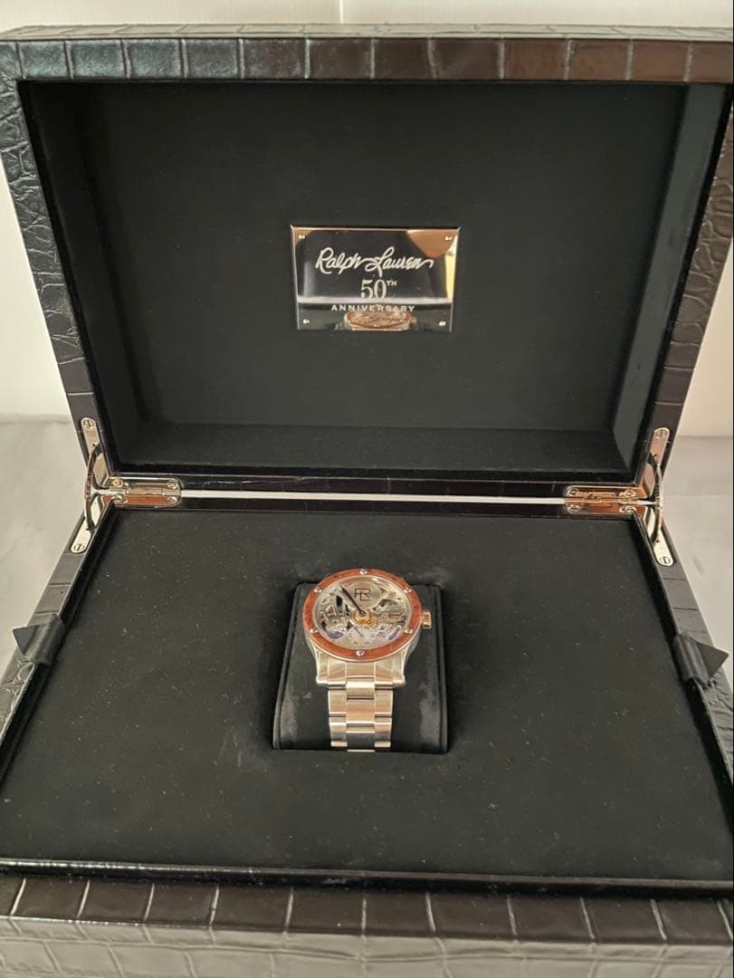 Ralph Lauren Men Watch Automotive Rosewood Bezel Limited Edition VHTF Designer C Ralph Lauren Men Watch Automotive Rosewood Bezel Limited Edition VHTF Designer C