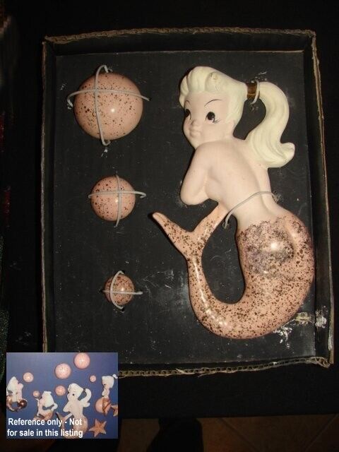 RARE MCM Mint in Box - Vintage Freeman McFarlin Napco Mermaid Girl Wall Plaque