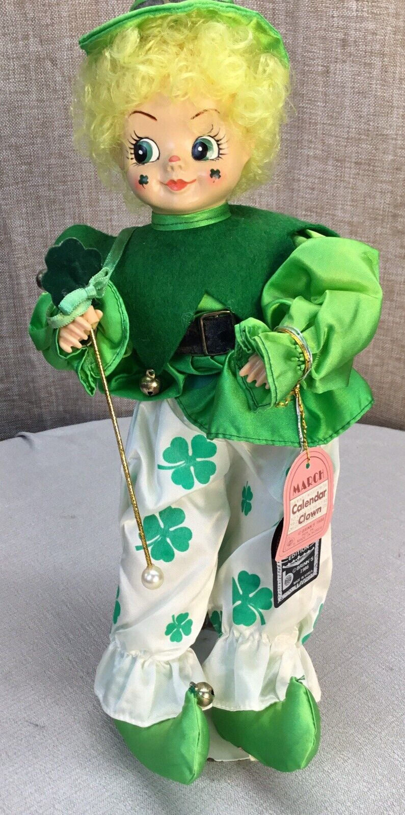 Brinn's Calendar Clown Doll March Limited Edition 1986 Irish St Patricks Day