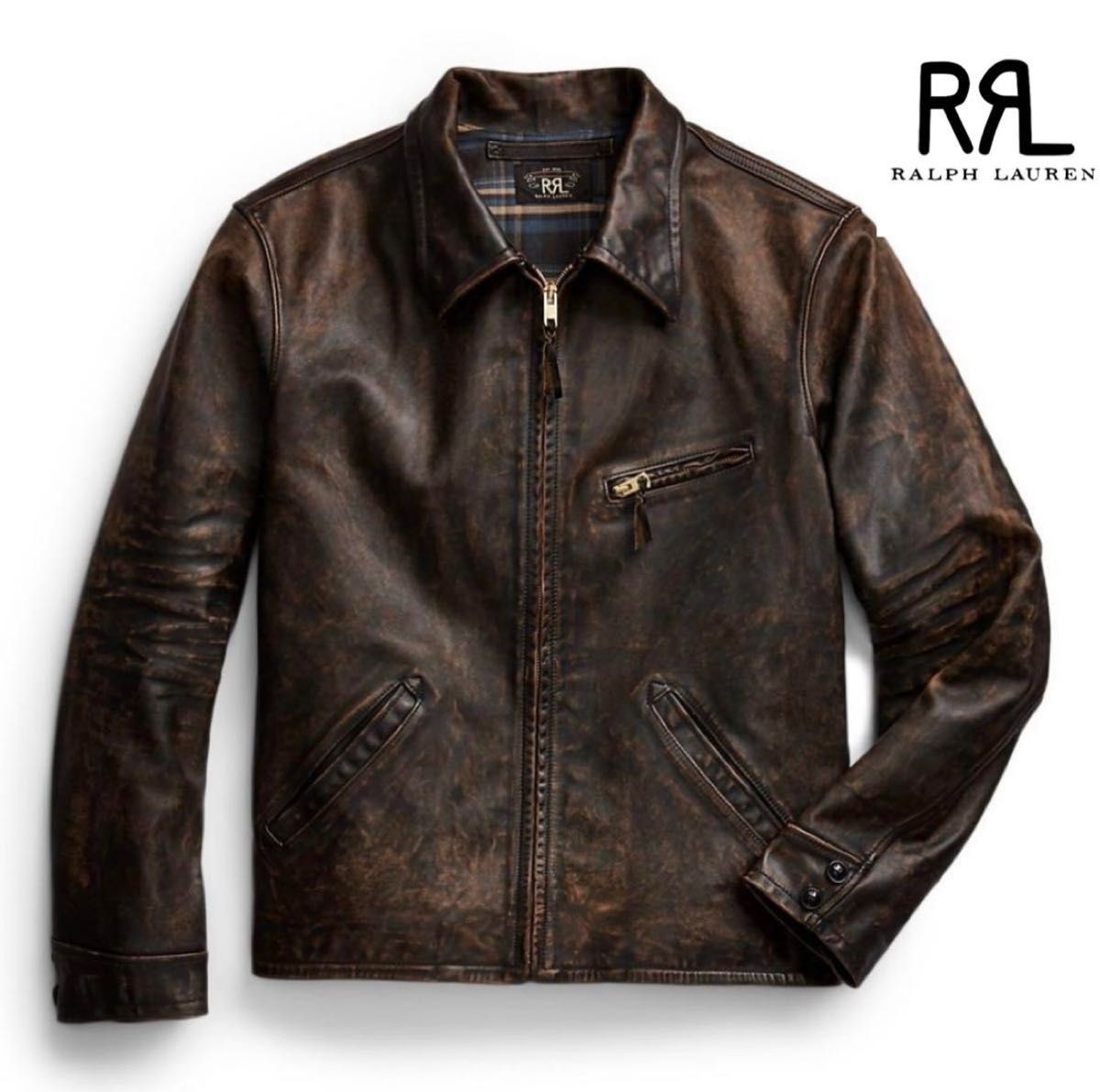 Rrl Leather Jacket Polo Florentine Double Earl M Rrl Leather Jacket Polo Florentine Double Earl M