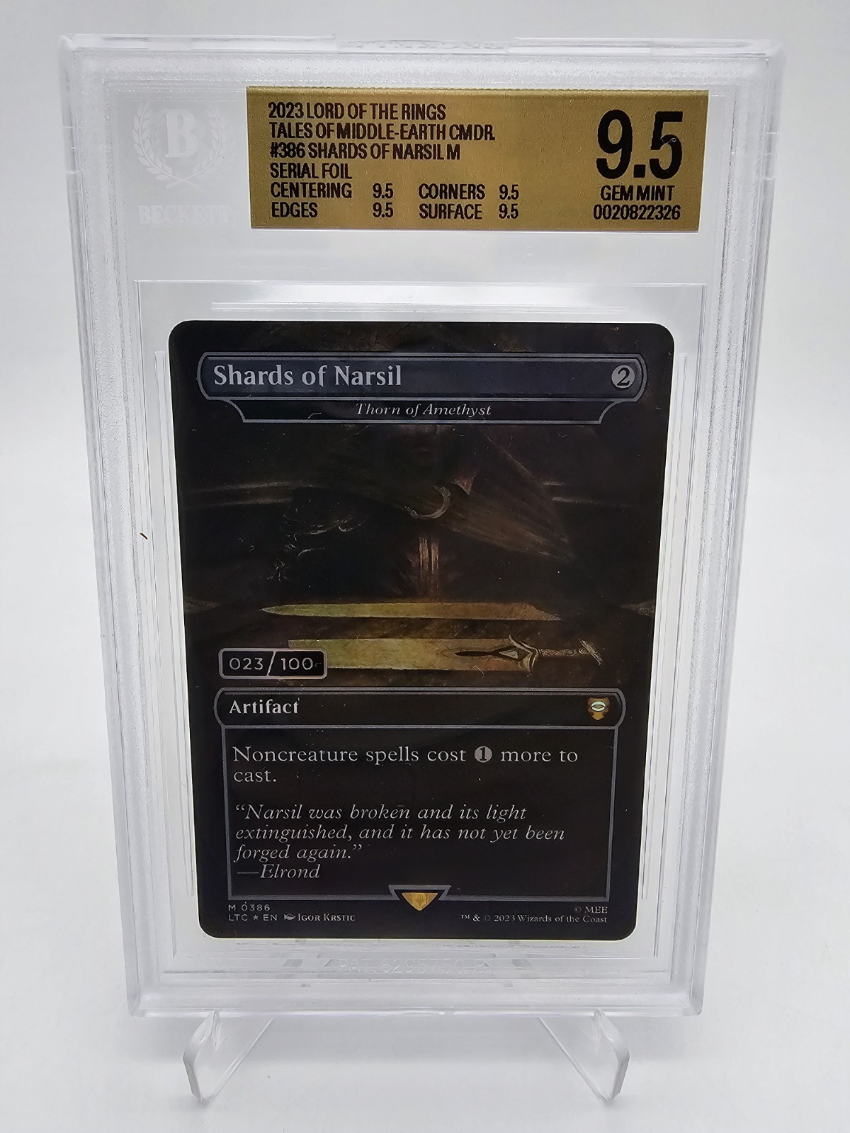 BGS 9.5 MTG Lord of the Rings Shards of Narsil Thorn of Amethyst Serial 023/100