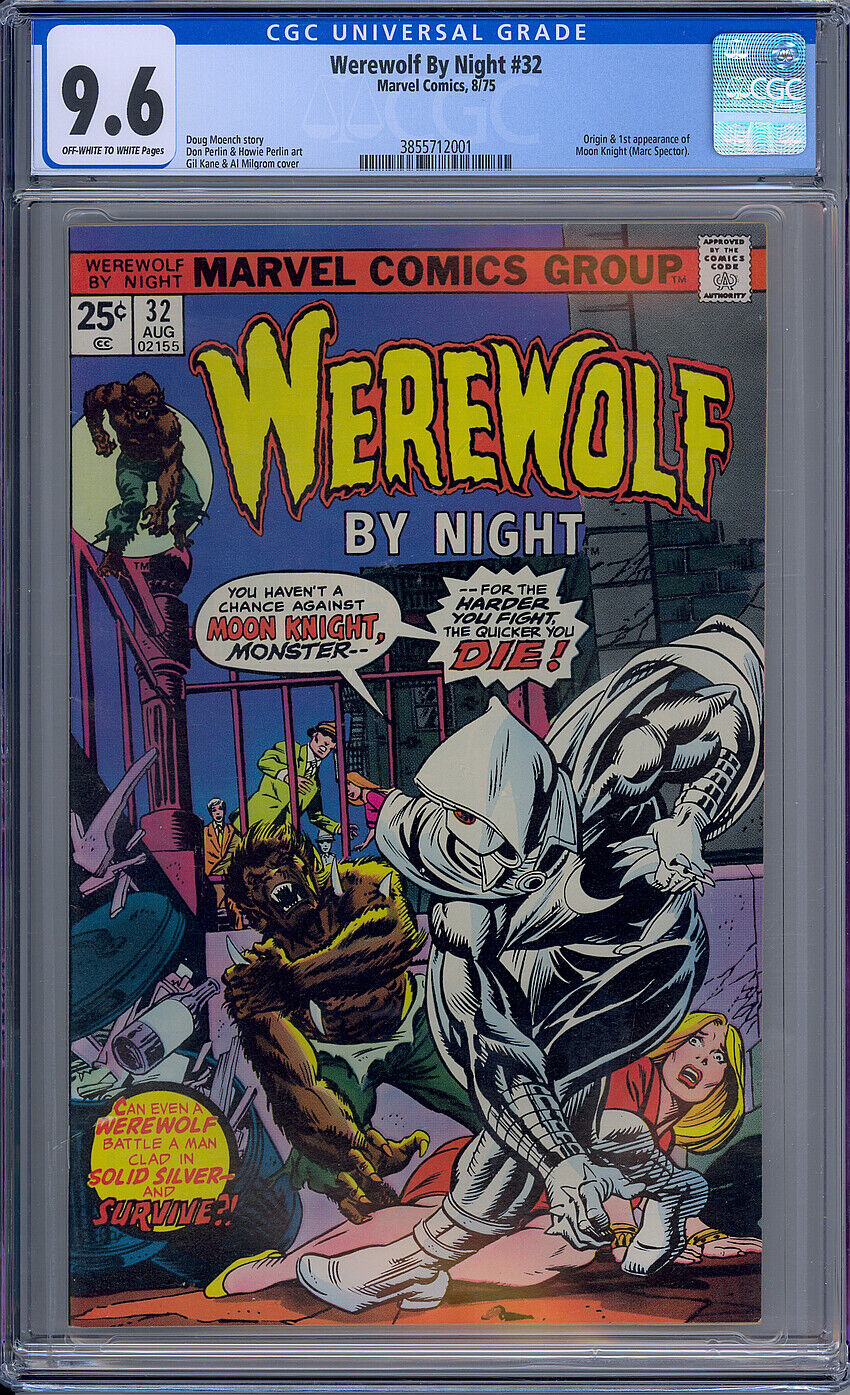 CGC 9.6 WEREWOLF BY NIGHT #32 1ST APPEARANCE OF MOON KNIGHT OW/WHITE PAGES