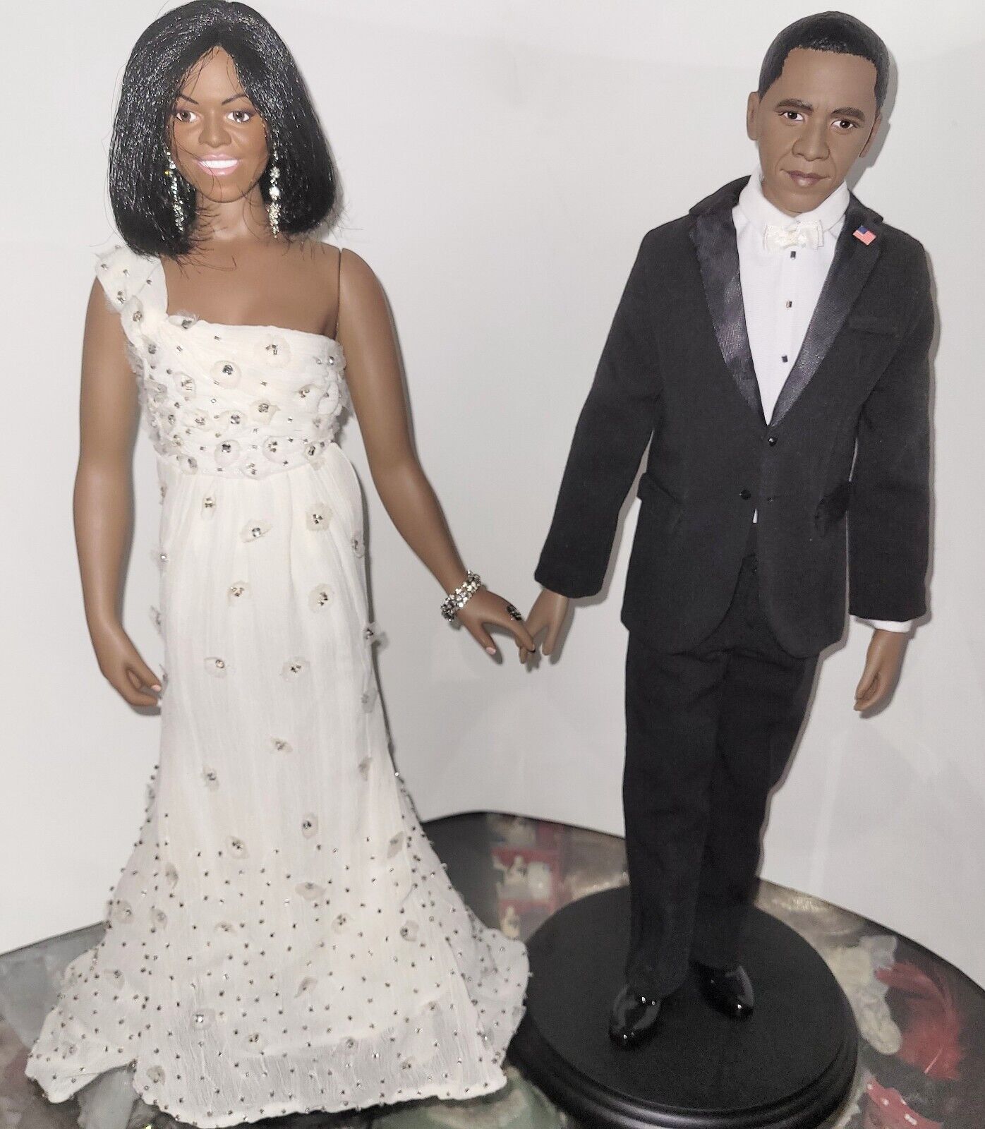 Barack and Michelle Obama 2008 Inauguration Dolls by Danbury Mint Inaugural 